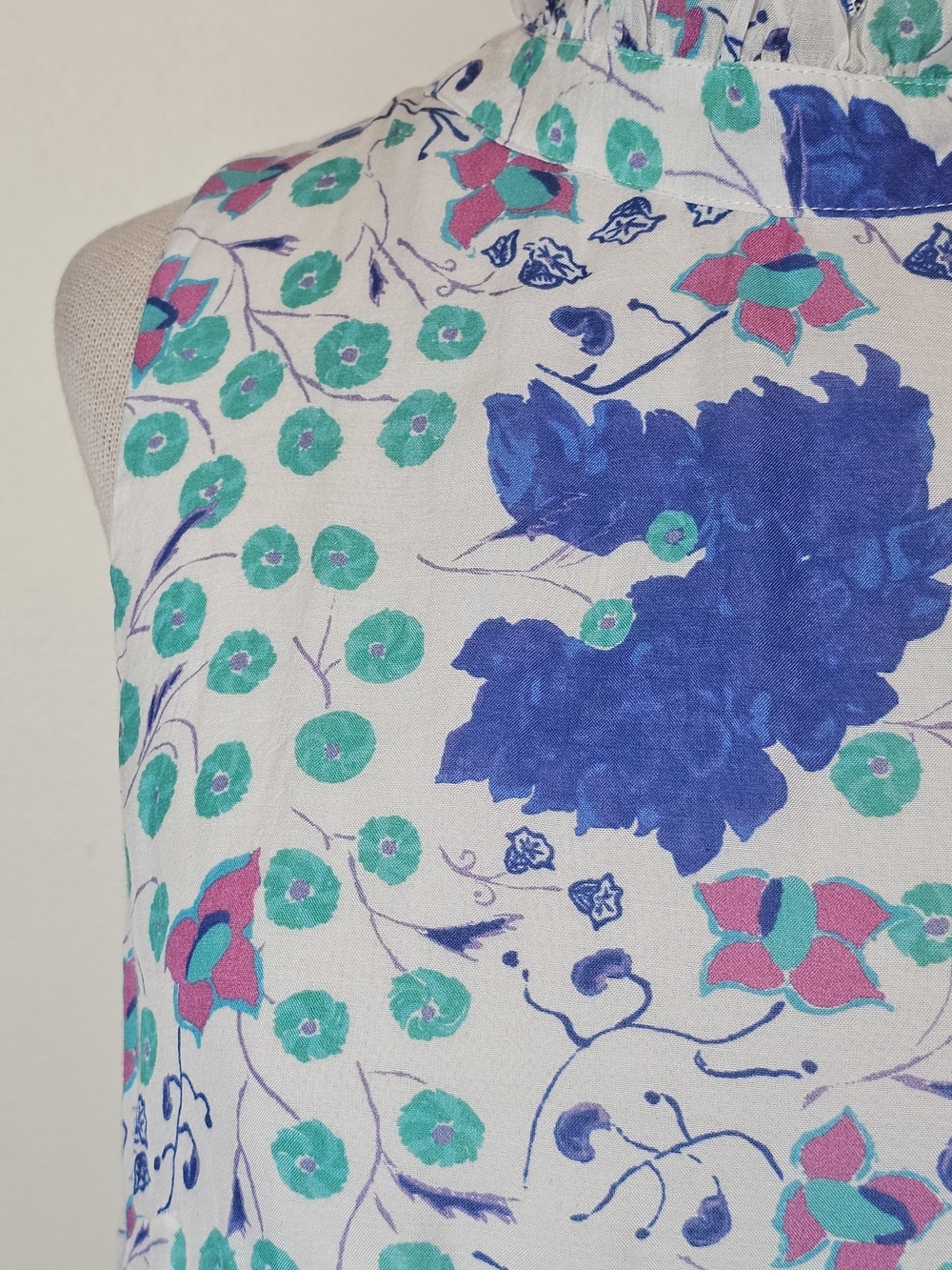 Oliphant Tiered Floral Midi Dress Size M 100% Cotton Silk Blend Floral Boho - Picture 3 of 13